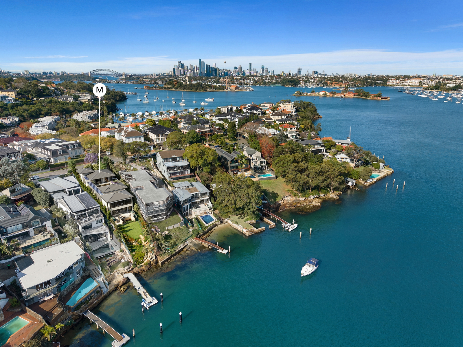 41 Wybalena Rd Hunters Hill - Aerial vie